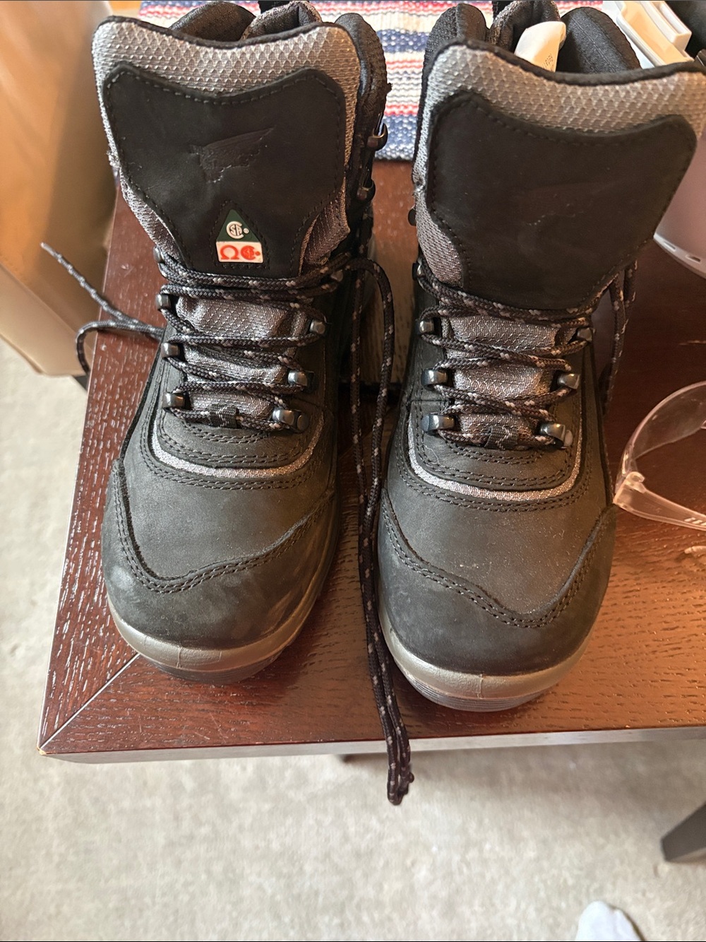 Red Wing Shoes Women’s  Black and Gray Steel Toe Boots